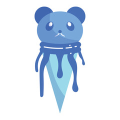 Isolated blue monochromed ice cream icon Vector