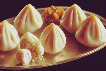 Indian Sweets Modak, Mava Modak Thali for Ganesh Chaturthi