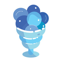 Isolated blue monochromed ice cream icon Vector