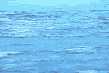 Realistic vector illustration of an icy river surface. Texture of ice covered with snow. Winter background.
