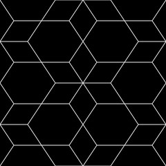 Seamless mosaic pattern. Rhombuses, hexagons ornament. Grid background. Ancient ethnic motif. Geometric grate wallpaper. Parquet backdrop. Digital paper, web design, textile print. Lozenges vector art