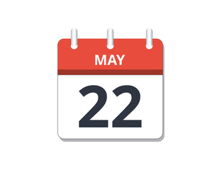 May 22nd calendar icon vector. 