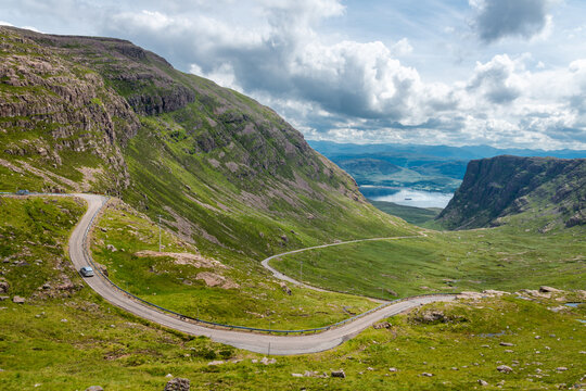 Top of Bealach na Ba,high Scottish mountain pass,Highlands of Scotland,United Kingdom.