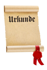 Beautiful old document. Certificate, (Urkunde) in German language.