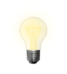 3d illustration, light bulb on transparent background