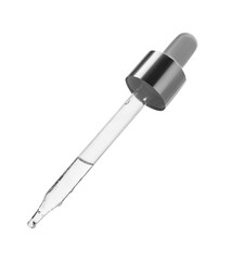 Pipette with face serum isolated on white