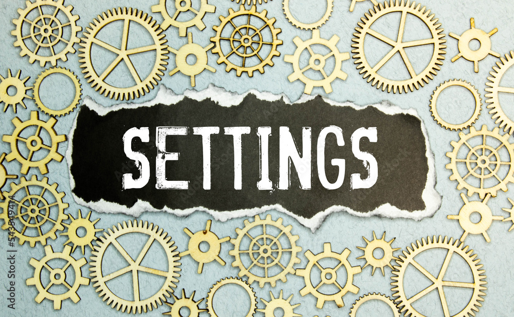 Poster wooden blocks with words 'setting objectives' word settings concept