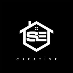 SE Initial Logo Letter House Real Estate Logo Design Stock Vector - Illustration of home