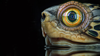 Close up Turtle Macro Photography Reflection in Water