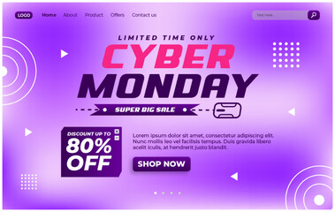 Cyber Monday landing page design template