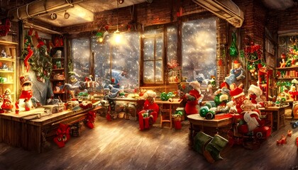 There's a flurry of activity in the toy factory as Christmas approaches. Every day, more and more toys are completed and sent off to be wrapped up under trees around the world. The elves are working o