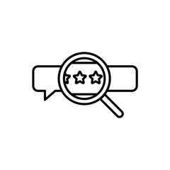 Icom outline rating, stars, review feedback, chat, customer, like, favorite. editable color. outline icon style.