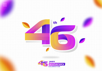 Number 46 logo icon design. 46th birthday logo number. anniversary 46