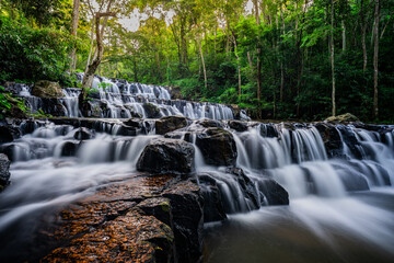 Samlan Waterfall in Namtok Samlan National Park, Saraburi, Thailand
