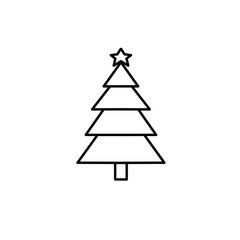 Christmas tree icon, vector illustration on white background
