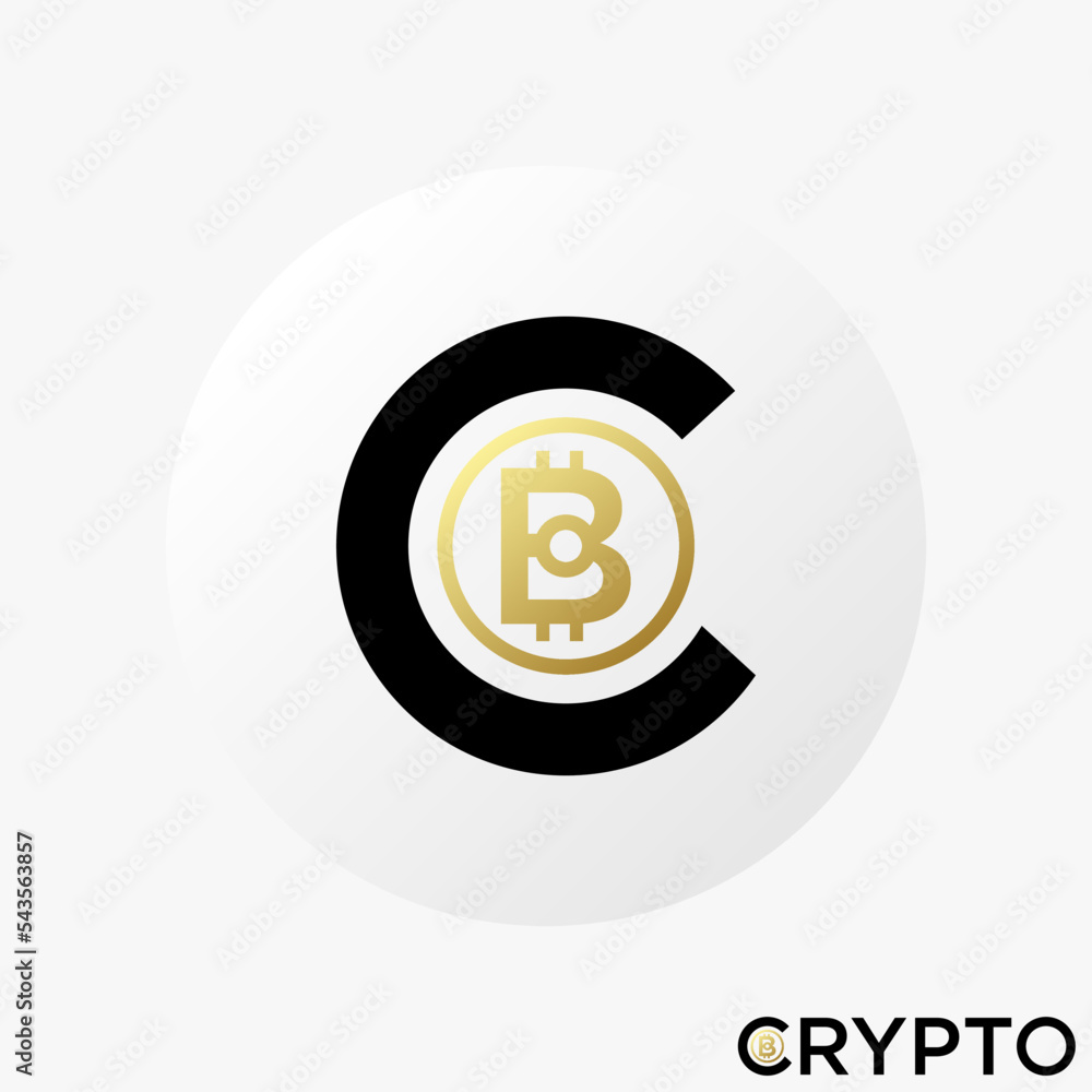 Poster simple and unique letter or word c and b font like crypto coin image graphic icon logo design abstra