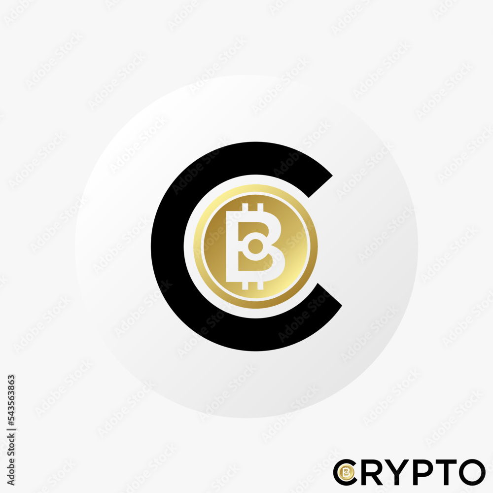 Poster simple and unique letter or word c and b font like crypto coin image graphic icon logo design abstra