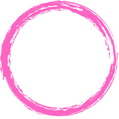 Pink circle brush stroke vector isolated on white background. Pink enso zen circle brush stroke. For stamp, seal, ink and paintbrush design template. Grunge hand drawn circle shape, vector