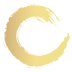 金色の丸のブラシストロークのベクターイラスト