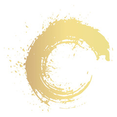 金色の丸のブラシストロークのベクターイラスト