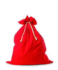 Santa Claus red bag on white background