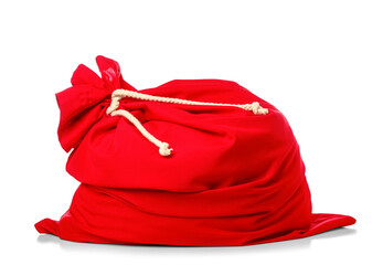 Santa Claus red bag on white background