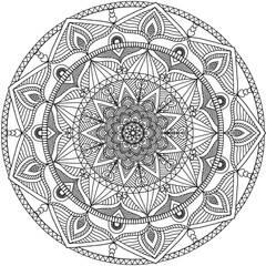 Circle pattern in the form of mandala for Henna, Mehndi, tattoos, decorative ornaments in ethnic oriental style, coloring book pages.