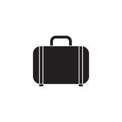 suitcase icon. Travel baggage vector icon. Flat logo suitcase isolated on a white background. Vector illustration.