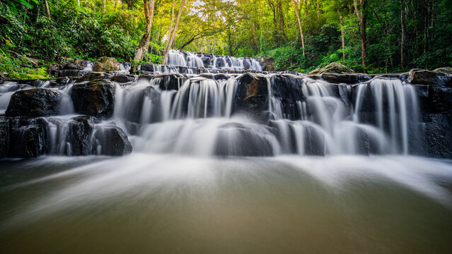 Samlan Waterfall in Namtok Samlan National Park, Saraburi, Thailand