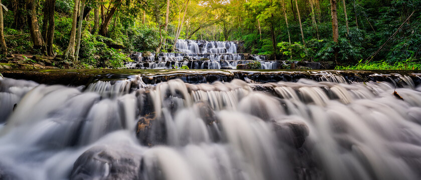 Samlan Waterfall in Namtok Samlan National Park, Saraburi, Thailand