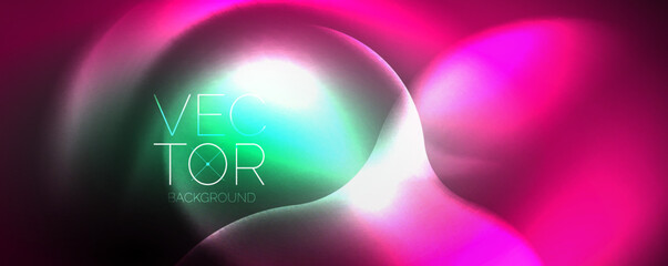 Neon glowing waves, magic energy space light concept, abstract background wallpaper design