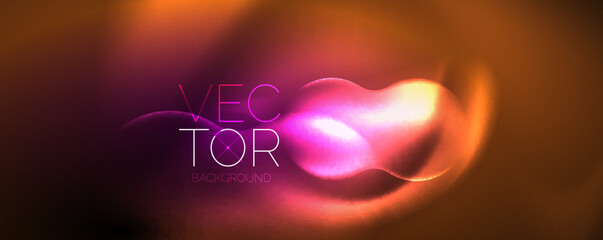 Neon glowing waves, magic energy space light concept, abstract background wallpaper design
