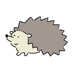 可愛いハリネズミのシンプルなベクターイラスト