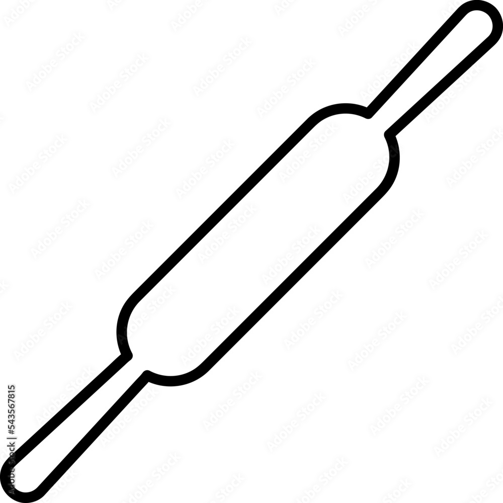 Poster rolling pin line icon in flat style. vector on white background..eps