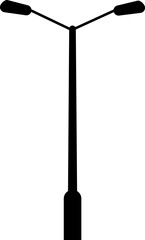  Street light vector icon. Lamppost flat silhouette..eps