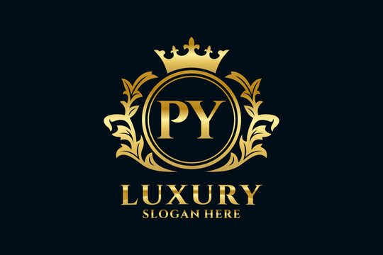 Initial PY Letter Royal Luxury Logo template in vector art for luxurious branding projects and other vector illustration.