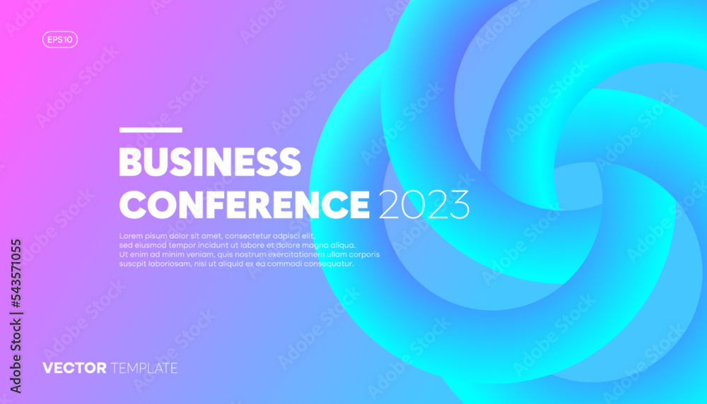 Poster abstract modern business conference design template with gradient color spiral. minimal flyer layout