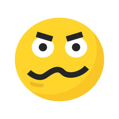 Fototapeta premium Emoji emoticon sad angry face yellow