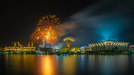 New Year Fireworks Show At Putrajaya, Malaysia