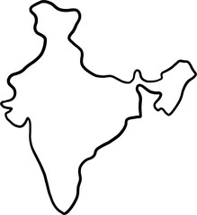doodle freehand drawing of india map.