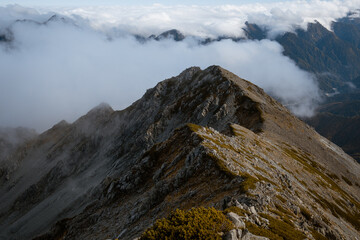 秋の登山風景