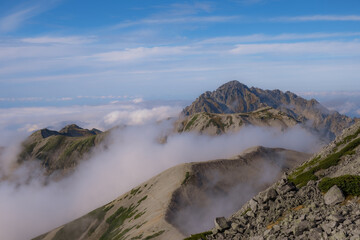 秋の登山風景