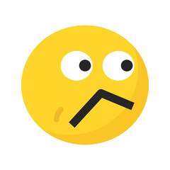 Emoji emoticon yellow face confuse funny symbol illustration smile happy