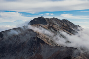 秋の登山風景