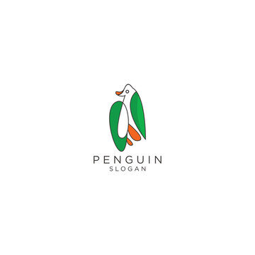 Penguin logo design icon template
