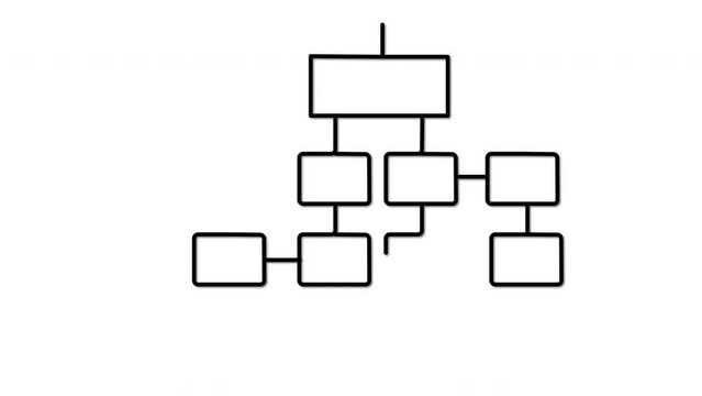 Decision tree, flow chart self drawing animation. Decision tree, flow chart self drawing animation. White background.	