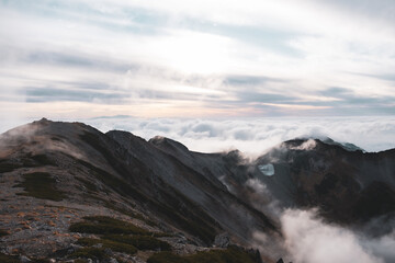 秋の登山風景
