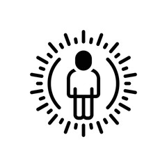 Black solid icon for existence