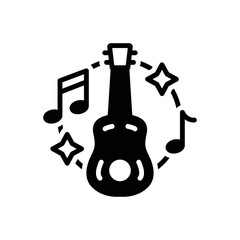 Black solid icon for musical