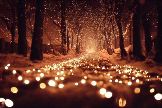 Magical Christmas Winter landscape